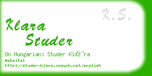 klara studer business card